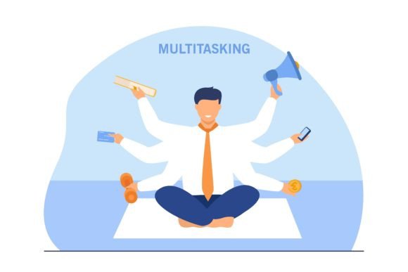 Businessman Doing Many Tasks Simultaneously: The Visual Language of Modern Multitasking