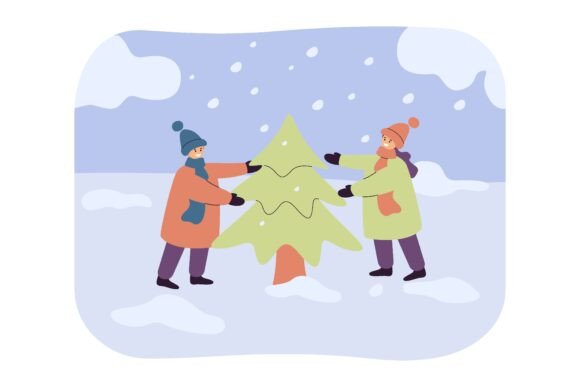 Children Standing Around Christmas Tree: A Strategic Asset for Holiday Design Workflows