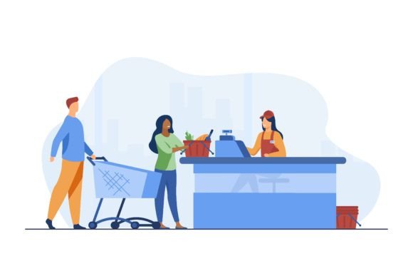 Elevating Digital Narratives with the Shopping Transparency Flat Vector Illustration