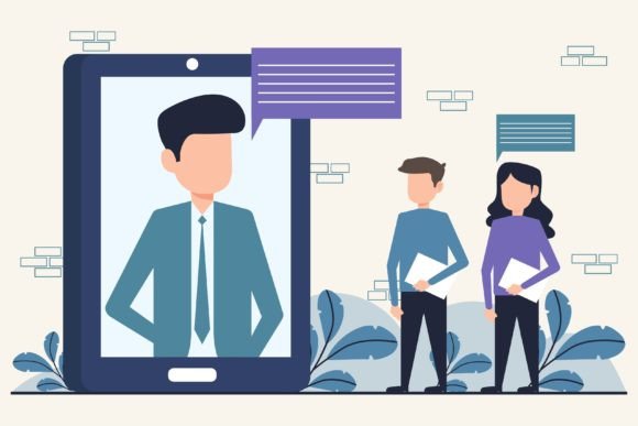Flat Design Concept Online Meeting: Vector Mastery