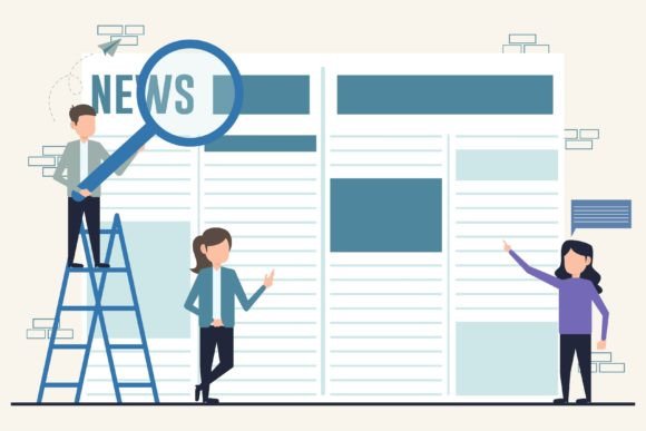 Flat Design Illustration for Newspaper