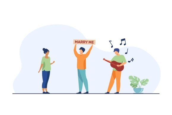 Happy Guy Proposing Marriage to Woman: A Visual Story of Love