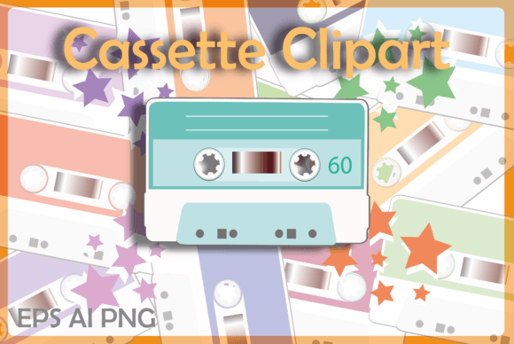 Retro Audio Cassette Clipart for Modern Designs