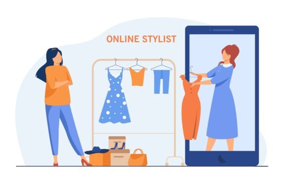 Woman Asking for Advice from Online Stylist
